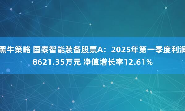 黑牛策略 国泰智能装备股票A：2025年第一季度利润8621.35万元 净值增长率12.61%
